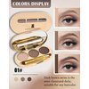 Eyebrow Powder Kit-3 Colors Eye Brow Tinting Powder Palette Long-Lasting Waterproof, Light Dark Grey Brown Brow Filler Eyeshadow,Thanksgiving Makeup Gift for Women, With Mirror Brow Brush -Set 01