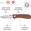 SOG Twitch ll Drop Point Pocket Knife - SOG Assisted Technology EDC Knife with 2.65 Inch Stainless Steel Blade and Wood Handle- Satin (TWI17-CP)