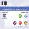 Organic Fiji Whole Body Scrub - Infused with Coconut Oil, Exfoliating Sea salt Scrub for Smooth and Soft Skin, Exfoliates & Restores Skin's Natural Biosphere, Peppermint 20 oz