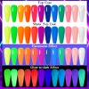 COSMOO 12PCS Glow in The Dark Gel Nail Polish, Luminous Neon Gel Nail Polish Set Hot Pink Yellow Purple Blue Fluorescent Bright Gel Polish with Glow Effect for Halloween (Neon Grow In The Dark Polish)