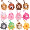 HiUnicorn 24-Pack Mini Stuffed Animals Coin Bags Keychains Pouches for Kids Birthday Zoo Safari Party Favors Goodie Bags Filler