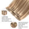 FUBILI seamless clip in hair extensions human hair Invisible PU Skin Weft Light Blonde Highlighted Golden Blonde hair extensions real hair 16 Inch 30g 5Pcs