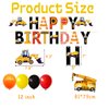 Construction Birthday Party Supplies Dump Truck Party Decorations for Boys included Happy Birthday Banner,Construction Sign,Hanging Swirls,Balloons,Caution Tape for Kids Birthday Party