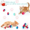 cobee 50 Pcs Soft Cat Toy Balls, 1.2 Inch Rainbow Cat Pom Pom Balls Toy Fuzzy Interactive Cat Ball Quiet Kitten Play Toy for Indoor Cat Exercising