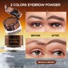 2Pcs Gel Eyeliner Eyebrow Powderfor Beginners,Waterproof Smudgeproof Long Lasting Makeup Eyeliner Gel with Brush Mirror,Kits with Step byStep Video Tutorials,Black and Brown (2PCS-Brown)