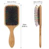 BLACK EGG Paddle Detangling Hair Brush for Women Girls, Rainbow Nylon Brush for Thick Thin Curly Hair, Includes Wooden Detangler Comb and 3 Hair Ties
