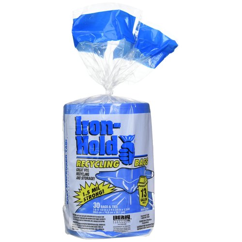 Iron Hold Recycling Bags 13 Gal. 0.70mil Blue 30 Bags/Box