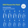 Beetles Gel Nail Tips Almond Medium Shape Christmas Nails, 500Pcs Pre Shaped Soft Nail Tips Clear Full Cover False Nails for Gel Nail Polish Soak Off Easy Nail Extensions Acrylic Press on Fake Nails