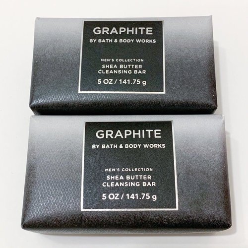 2 pack For Men Shea bath body Butter Cleansing Bar soap 5 oz each Men's Collection GRAPHITE