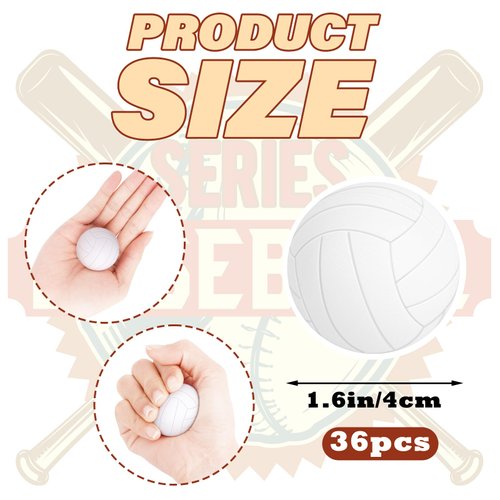 Mini Foam Volleyball Stress Balls 36 Pack Volleyball Party Favors Small Sports Squeeze Ball Soft Stress Relief Ball for Kids Adults School Sports Themed Party Supplies Classroom Volleyball Party Gift