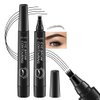 FAVYC Eyebrow Pencil Eyebrow Contouring Pen,Micro 4 Point Ink Pen,Lasting Waterproof Natural Eyebrow Hair (1, Black)