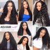 Deep Wave Lace Front Wigs Human Hair 180% Density 4X4 Transparent Lace Closure Wigs for Black Women Wet and Wavy Lace Frontal Wigs Glueless Wigs Pre Plucked with Baby Hair Natural Color (18 Inch)