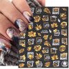 Autumn Leaves Nail Decals,Bronzing Fall Nail Stickers White Laser Gold Maple Leaf Nail Art Stickers,3D Self-Adhesive Stickers for Nails Decorations Accessories Women DIY Nail Supplies,9 Sheets/Set
