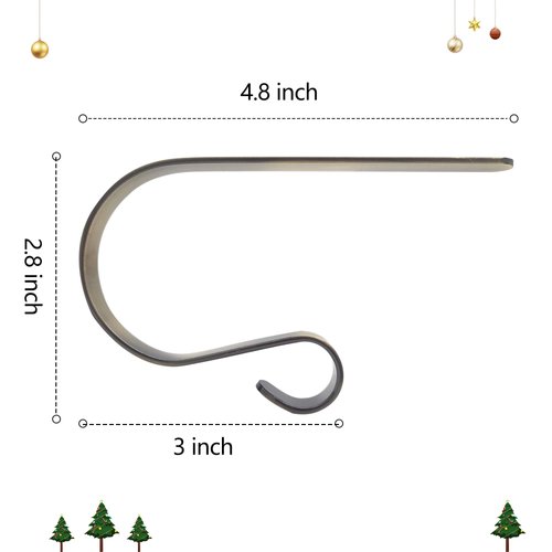 Edoneery Christmas Stocking Holder Stocking Holders for Mantle Set of 6 Christmas Stocking Holders for Fireplace Mantle