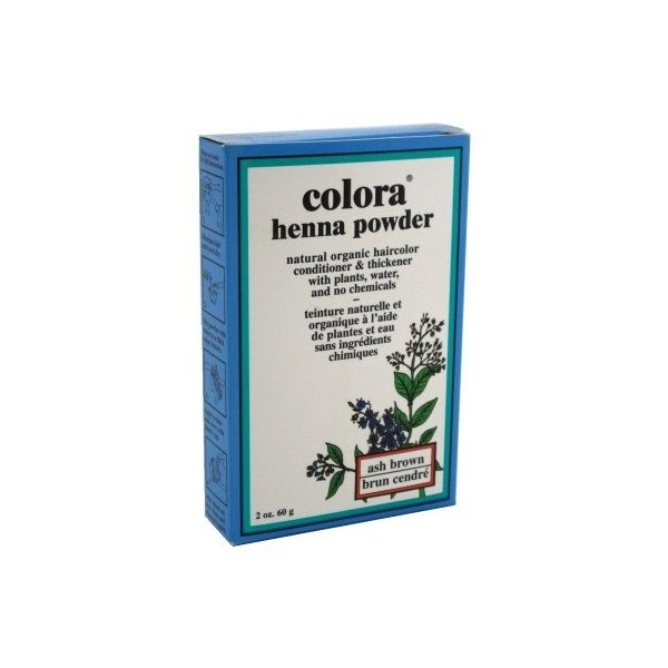 Colora Henna Powder Hair Color Ash Brown 2 Ounce (59ml) (2 Pack)