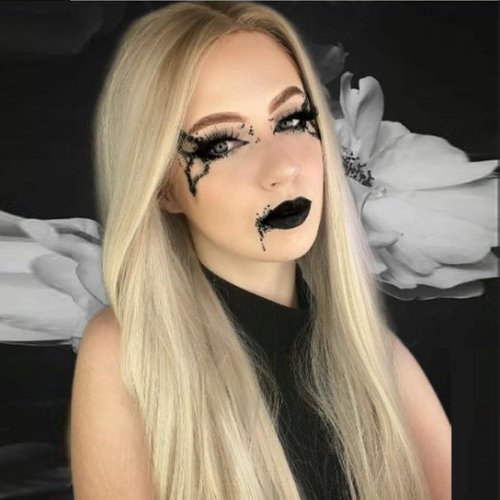 Blonde Lace Front Wig 13x4 Ombre Brown Platinum Blonde Long Straight Wig Pre Plucked Natural Hairline Glueless Heat Resistant Fiber Hair Synthetic Lace Front Wigs for Women 24 Inch Cosplay Wig