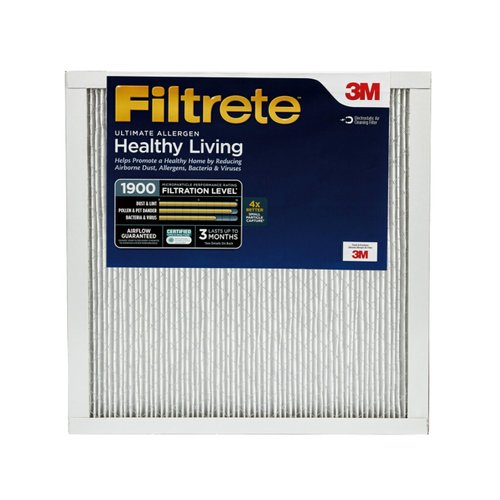 Filtrete 12x12x1 AC Furnace Air Filter, MERV 13, MPR 1900, Premium Allergen, Bacteria & Virus Filter, 3-Month Pleated 1-Inch Electrostatic Air Cleaning Filter, 2-Pack (Actual Size 11.81x11.81x0.78 in)