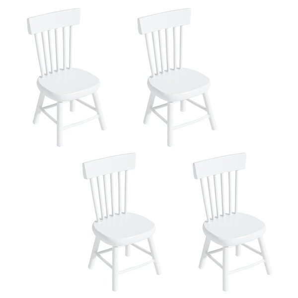 PH PandaHall 4pcs Dollhouse Furniture Chairs 1/12 Miniature Chairs Mini Wood Chair Tiny Furniture Model Chair for Wedding Christmas Dollhouse Dinning Room Home Decor Photography Props 1.5x1.6x3.3inch