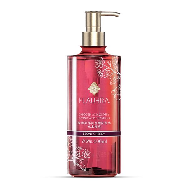 Bee & Flower Amino Acid Shampoo Smooth and Glossy Shampoo with Cherry, Strawberry, and Cedarwood Scent Notes Hair Nourishing Shampoo for Men and Women, Ebony Cherry, 500ml (16.8 Fl Oz)
