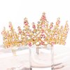 TOBATOBA Gold Pink Crown, Wedding Tiaras and Crowns for Women, Coronas Para Ramos Buchones De Flores, Queen Crown Royal Princess Tiara Headpieces for Birthday Prom Pageant Halloween Cosplay