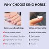 KING HORSE Semi Cured Gel Nail Stickers 24pcs Long Lasting Nail Polish Wraps Salon-Quality Semi-Cured Gel Nail Strips UV Lamp Required Semicured Gel Nail Wraps for Women