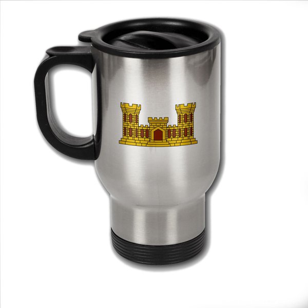 ExpressItBest Stainless Steel Coffee Mug with U.S. Army Corps of Engineers branch insignia