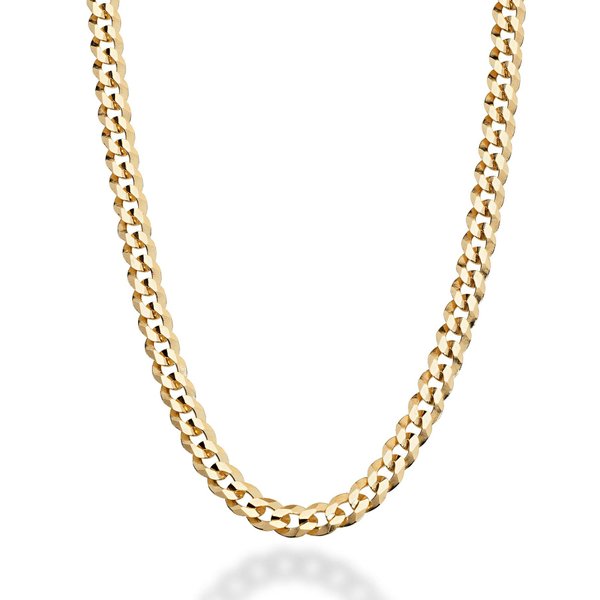 Miabella Solid 18K Gold Over 925 Sterling Silver Italian 5mm Diamond-Cut Cuban Link Curb Chain Necklace for Women Men, Made in Italy (22 Inches (men's average length))