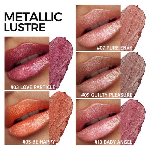Anglicolor 5pcs Glitter Lipstick High Impact Lipcolor,Lipstick Moisturizing Creamy Formula,Metallic Lipstick For Women For Vegan & Cruelty-Free,Full-Coverage Lip Color (#C, 5PCS)