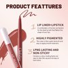 Clubday 3 Matte Long wearing Lipstick and Lip Liner Set, Liquid Makeup Sets Non-Stick Cup Waterproof Lipstick-01