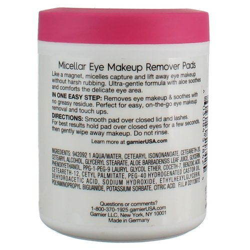Micellar Eye Makeup Remover Pads, 100 Pads (Pack of 2)