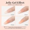 modelones Gel Nail Polish, 1 Pcs 15ml Transparent Jelly Neutral Gel Polish Sheer Nude Color Nail Gel Polish Kit, Soak Off LED Salon DIY at Home Gel Nail Manicure Gift for Women Girls
