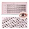 False Eyelashes Individual Lashes 100 Clusters Natural Eyelash Extension Kit DIY 10/11/12mm Mixed Wispy C Curl 0.07mm Thickness Single Cluster Lashes