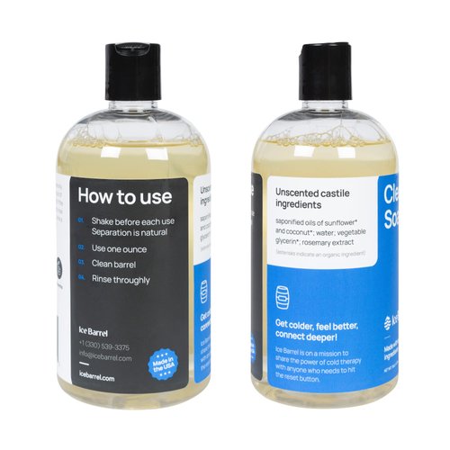 Ice Barrel Organic Cleaning Soap All Natural Liquid Soap - Cruelty-Free, Chemical-Free, Organic Dish Soap (16 oz Bottle)