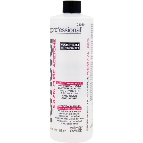 Onyx Professional 100% Acetone Nail Polish Remover Artificial Nails, Nail Polish, Gel Polish and Glitter Polish, clear, 16 Fl Oz