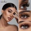 NATUHANA W Shaped Clover Eyelash Extension 3D Premade Fans 0.07mm L Curl 8-14 Mixed Tray Volume Lash Cluster W Lashes Supplies Lash Extensions (3D brown;0.07 L, 8-14 MIX)