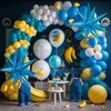Yellow Blue White Balloon Arch Kit,Cartoon Theme Balloons Garland Kit with Star Balloons for Kids Cartoon Sponge Birthday Baby Shower Sponge Bob Party Supples