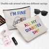 Diabetic Supplies Travel Bag Gifts Sets, All My Diabetes S-hit Funny Diabetes Glucose Meter Case Organizer + Blood Sugar Log Book + 10 Diabetic Alert Stickers for Type 1 Grandpa Grandma Birthday