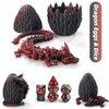 DND Dice Set (7 Pieces) and 3D Printed Dragon Egg,Fidget Toys,Surprise Dragon Egg and Polyhedral Dice Set with Gift Box,Playing Game with Dragon Eggs for RPG DND MTG