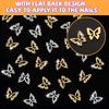 Juome Nail Charms, 40 Pcs Butterfly Nail Charms 3D Butterflies Shape Charms for Nails Gems, Nail Art Decorations Supplies (20Pcs Gold, 20Pcs Silver)