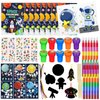 72 Pcs Outer Space Coloring Book with Crayons Party Favors,Space Astronaut Party Goodie Bags Fillers,Galaxy Planet Birthday Party Games Craft DIY Kit Magic Scratch Art Paper Tattoo for Rocket Pinatas