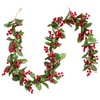 DearHouse 6FT Red Berry Christmas Garland, Flexible Artificial Berry Garland for Indoor Outdoor Home Fireplace Decoration for Winter Christmas Holiday New Year Decor
