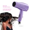 Hot Beauty 1875 Ceramic Hair Dryer, Powerful Fast Drying, Multi-Setting with Comb Attachment, Additional Detangler Included, Slide Bar Switch, Compact for Home & Travel (Purple)