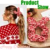 6pc Christmas Bow Scrunchies for Hair Women Girls Cute Bunny Ear Hair Scrunchie Hair Bands Pontail Scrunchy Hair Accessories