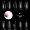 500Pcs Stiletto Nail Tips Full Cover Clear Fake Nails for Acrylic Nails, 10 Sizes (Clear)
