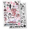 Japanese Sakura Katanas and Dragons Temporary Tattoo Water Resistant Fake Body Art Set Collection - Color (One Sheet)