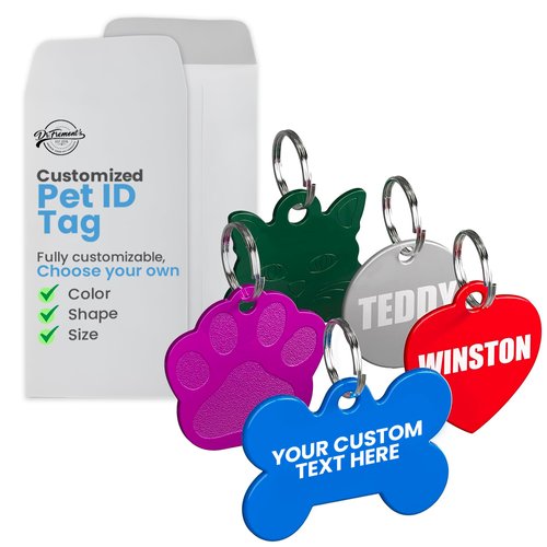 Dr. Fremont's Pet ID Tag Custom for Dog Cat Personalized | Many Shapes and Colors to Choose from | Made in USA | Strong Anodized Aluminum