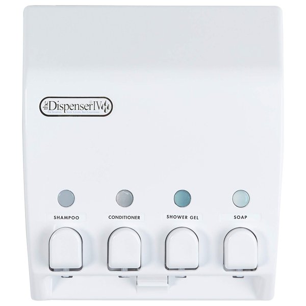 Better Living Products Classic Shower Dispenser 4, Shampoo and Soap Dispenser, 4 x 14.5 fl. oz. White, 9.5" x 3" x 10.75"