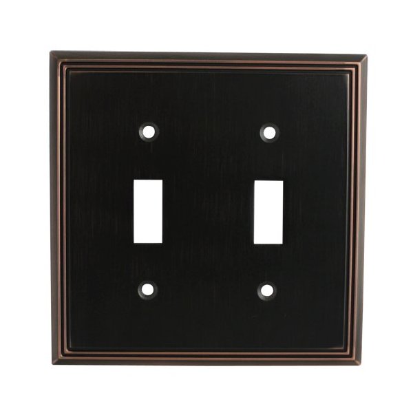 Cosmas 65004-ORB Oil Rubbed Bronze Double Toggle Switch Plate Switchplate Wall Cover