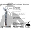 G.B.S Men’s Classic Chrome Adjustable Butterfly Open Double Edge Safety Razor, Smooth Shave with 20 Premium Sharp Blades