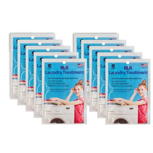 RLR Natural Laundry Detergent Powder – Whitens, Brightens, Refreshes Baby Cloth Diaper Detergent, Musty Towels, Workout Clothes - Non-toxic, Fragrance-Free For Sensitive Skin (Pack of 10))
